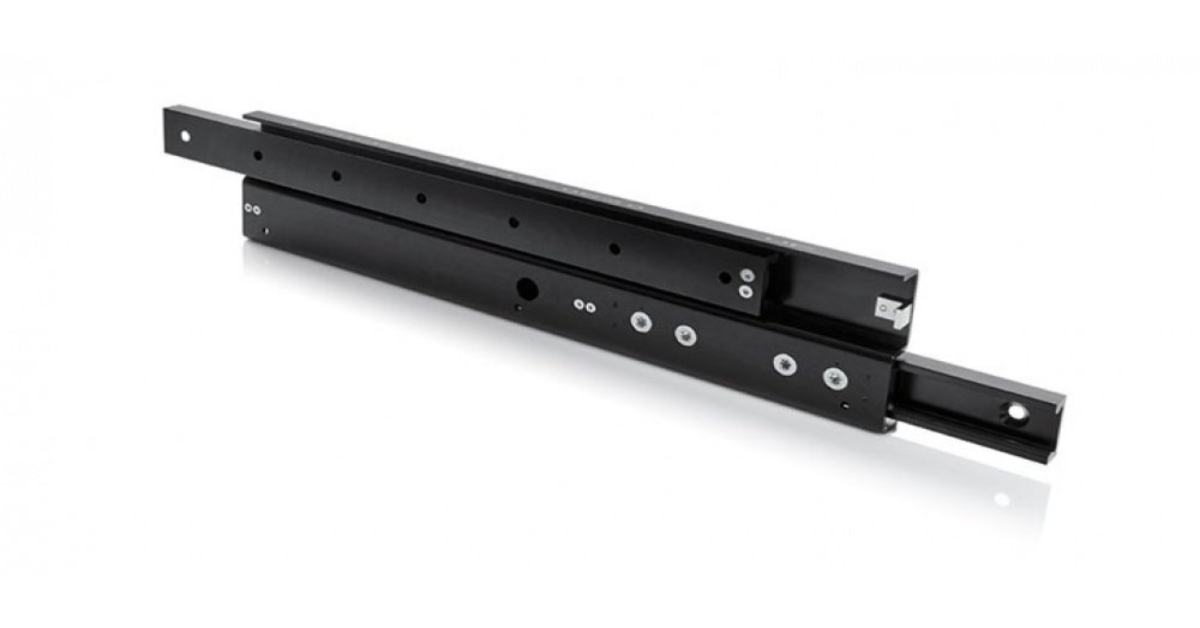 Telescopic rails with roller bearings features and fields of application